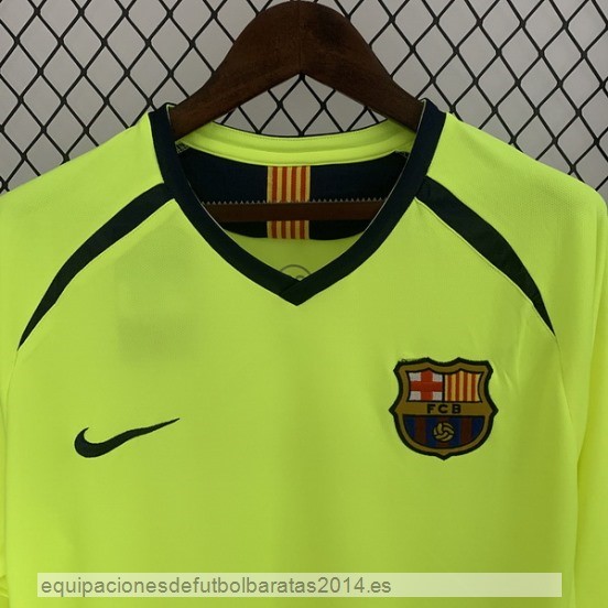 Nuevo 2ª Manga Larga Barcelona Retro 2005 2006 Amarillo Baratas